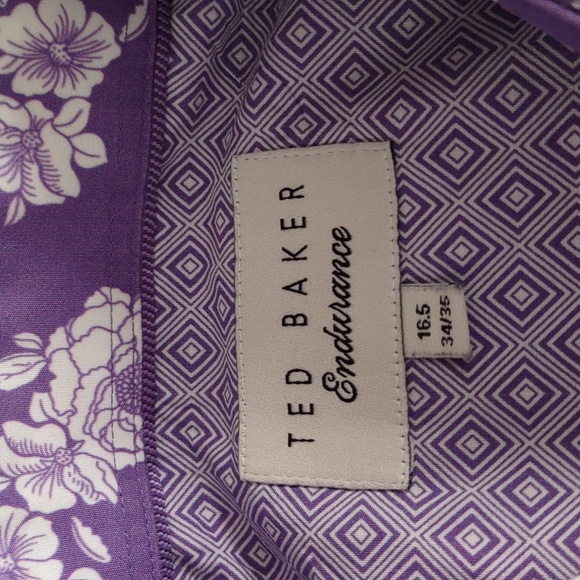 Ted Baker Endurance Size 16.5 Purple Long Sleeve Button Up Shirt - Picture 3 of 14